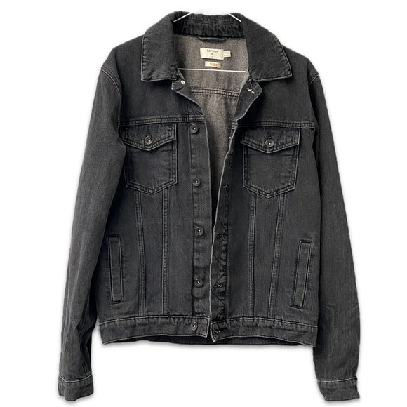 Topman Other - TopMan - Button Up, Black Long Sleeve Denim Jacket, Size S